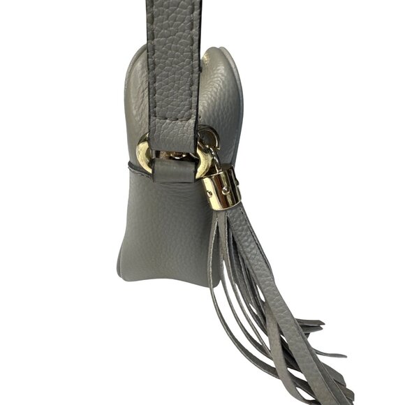 Gucci Soho Disco Pebble Gray Leather Small Crossbody Bag - Picture 5 of 16